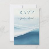 Cartons Réponse Serene Blue Beach Wedding Meal options (Devant)