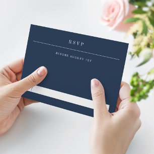 Cartons Réponse Série simple Typographie moderne Mariage Marine Bl