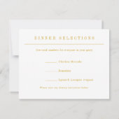 Cartons Réponse Série simple Typographie moderne Mariage Or Jaune (Dos)