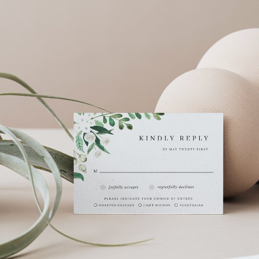 Cartons Réponse Serre | Aquarelle Botanique Choix de repas