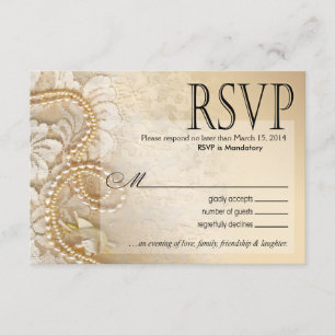 Cartons Réponse Shayla Perles et dentelles RSVP-1   coquille d'œuf