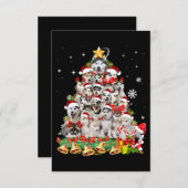 Cartons Réponse Siberian husky christmas tree lights dog (Devant / Derrière)