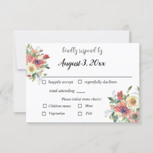 Cartons Réponse Simple aquarelle florale minimaliste rose poussiér