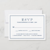 Cartons Réponse Simple aquarelle repas Mariage bleu marine (Devant)