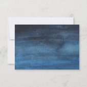 Cartons Réponse Simple aquarelle repas Mariage bleu marine (Dos)