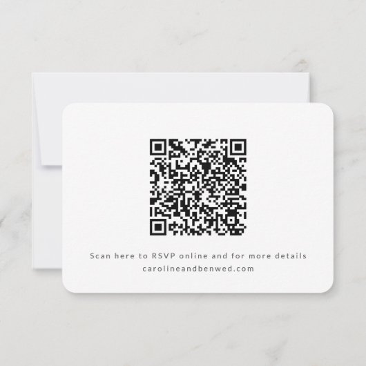 Cartons Réponse Simple Black White QR Code Site Web Repas Choix (Dos)