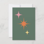Cartons Réponse Simple blanc & vert Mid Century Mariage moderne (Dos)