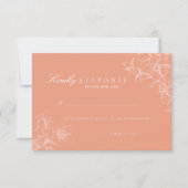 Cartons Réponse Simple Boho Chic Coral Mariage Floral (Devant)