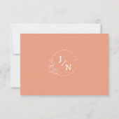 Cartons Réponse Simple Boho Chic Coral Mariage Floral (Dos)