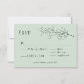 Cartons Réponse Simple Boho Floral Sage Vert (Devant)