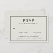 Cartons Réponse Simple Bordure Léger Beige Meilleur choix Mariage (Devant / Derrière)
