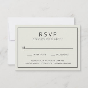 Cartons Réponse Simple Bordure Léger Beige Meilleur choix Mariage