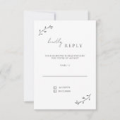 Cartons Réponse Simple botanique chic moderne minimaliste Mariage (Devant)