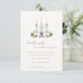 Cartons Réponse Simple catholique Mariage de l'église aquarelle (Debout devant)