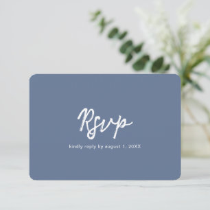 Cartons Réponse Simple Classique Formel Dusty Bleu Élégant Mariage