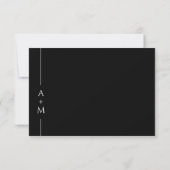 Cartons Réponse Simple classique noir élégant Monogramme mariage R (Dos)