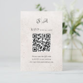Cartons Réponse Simple Code QR Monogramme Mariage (Debout devant)