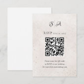 Cartons Réponse Simple Code QR Monogramme Mariage (Devant / Derrière)