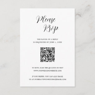 Cartons Réponse Simple contemporain moderne QR Code Mariage