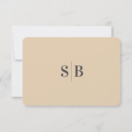 Cartons Réponse Simple Couleur Solide Pale Jaune Mariage choix de  (Dos)