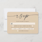 Cartons Réponse Simple Couleur Solide Pale Jaune Mariage choix de  (Devant)