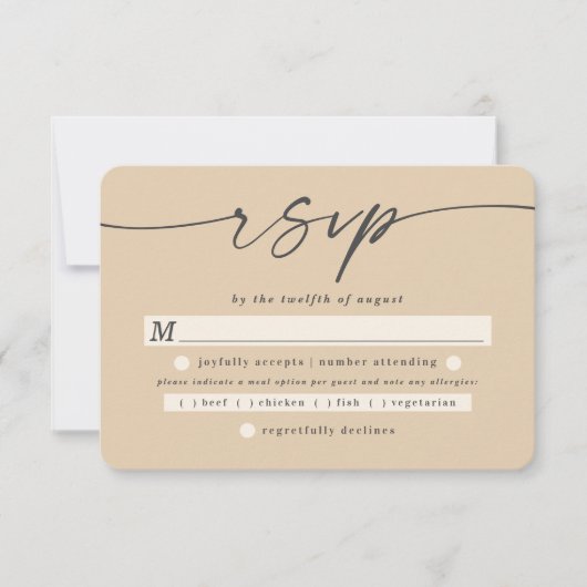 Cartons Réponse Simple Couleur Solide Pale Jaune Mariage choix de (Devant)