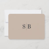 Cartons Réponse Simple couleur solide Taupe Beige Mariage choix de (Dos)