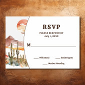 Cartons Réponse Simple Desert Cactus Western Boho Mariage