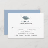 Cartons Réponse Simple Dusty Blue Greenery Repas Choix (Devant / Derrière)