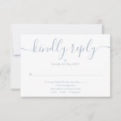 Cartons Réponse Simple Dusty Blue Script Repas Choice Mariage (Devant)