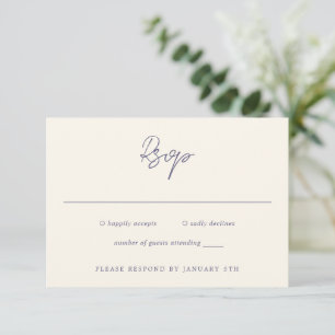 Cartons Réponse Simple Dusty violet Mariage moderne