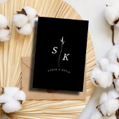 Cartons Réponse Simple Elegance Feuille Monogram Mariage chic