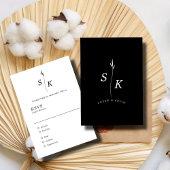 Cartons Réponse Simple Elegance Feuille Monogram Mariage chic