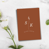 Cartons Réponse Simple Elegance Feuille Monogram Mariage chic