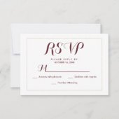 Cartons Réponse Simple élégance or blanc bordeaux (Devant)