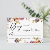 Cartons Réponse Simple, élégant, aquarelle Boho Floral (Debout devant)