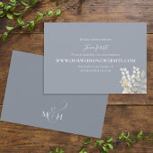 Cartons Réponse Simple Élégant Bleu Poussiéreux Feuillage Doré Via