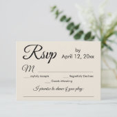 Cartons Réponse Simple Elegant Cream Chanson Demande de mariage RS (Debout devant)