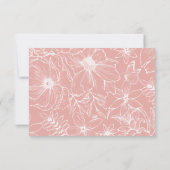 Cartons Réponse Simple Elegant Dusty Pink Floral QR Code Wedding (Dos)