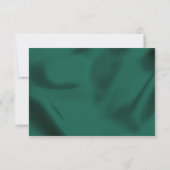 Cartons Réponse Simple Elegant Emerald Green & Gold Script Mariage (Dos)