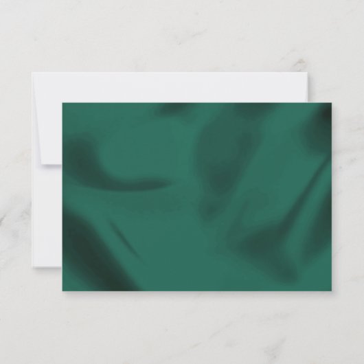 Cartons Réponse Simple Elegant Emerald Green & Gold Script Mariage (Dos)