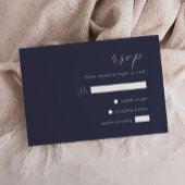 Cartons Réponse Simple élégant Mariage bleu marine foncé