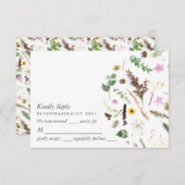 Cartons Réponse Simple Elégant Mariage de fleurs sauvages botaniqu (Devant / Derrière)