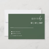 Cartons Réponse Simple Elegant Mariage moderne vert (Devant)