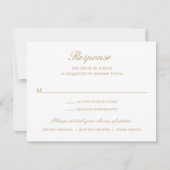 Cartons Réponse Simple Elegant Or Formel Mariage traditionnel (Devant)