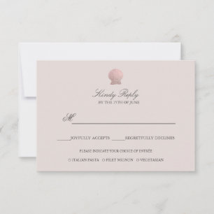 Cartons Réponse Simple Elegant Rose Gold Foil Seashell option de m