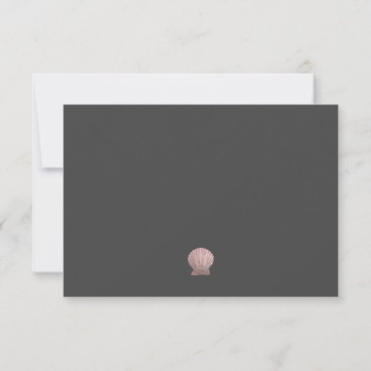 Cartons Réponse Simple Elegant Rose Gold Foil Seashell option de m (Dos)