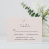 Cartons Réponse Simple Elegant Rose Gold Foil Starfish option de m (Debout devant)