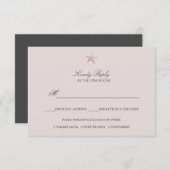 Cartons Réponse Simple Elegant Rose Gold Foil Starfish option de m (Devant / Derrière)