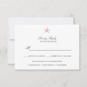 Cartons Réponse Simple Elegant Rose Gold Foil Starfish option de m (Devant)